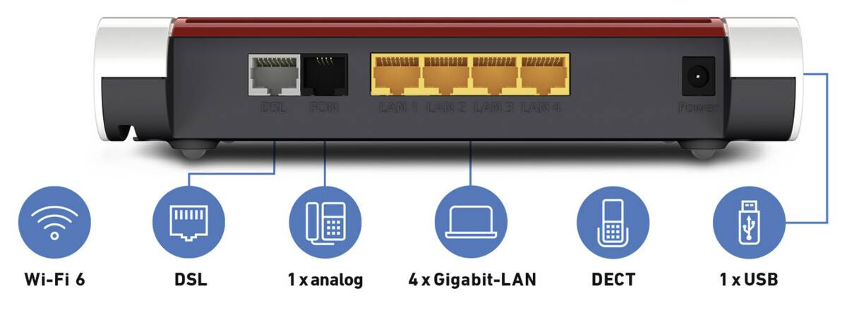 FRITZ!Box 7530 AX Weiß-Rot Produktbild 3