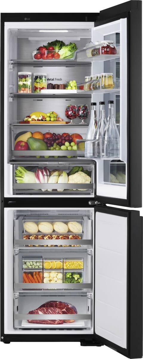 LG GBG5160CEV InstaView Kühl-Gefrierkombination Schwarz Produktbild 4
